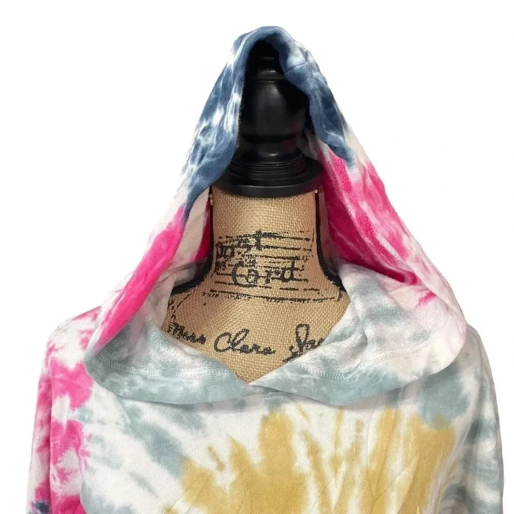 Nation LTD Maris Zumba Tie Dye Hoodie Sweatshirt Size Large - Picture 3 of 8